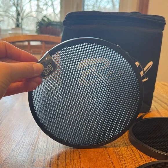 Buff Black Honeycomb Light Grids with Case